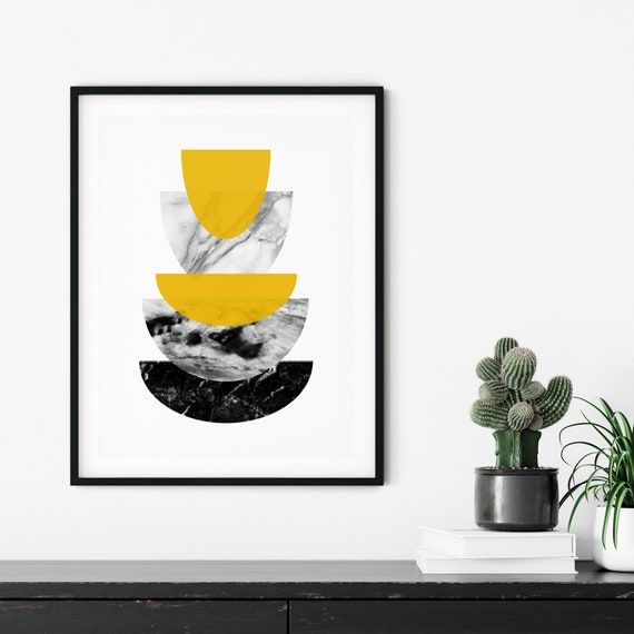 yellow aesthetic wall print digital download 70s retro aesthetic home decor mustard warm yellow Life is what you make it printable art