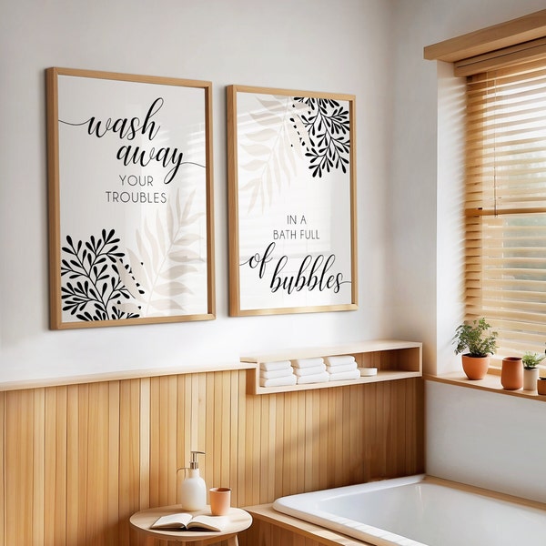 Black Bathroom Art - Etsy