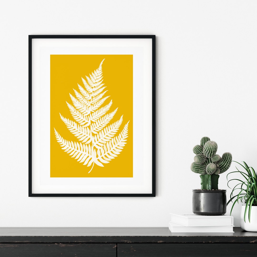 Mustard Yellow Fern Print: Botanical Wall Art - Etsy