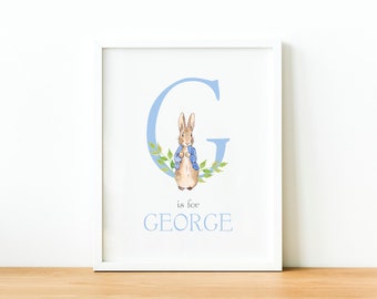 Gepersonaliseerde afdruk babynaam, eerste decor kinderkamer, initialen kunst, eerste geschenken, teken babynaam, brief babynaam, eerste afdrukken kunst aan de muur