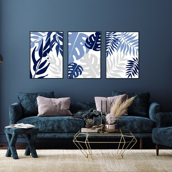 Blue Grey Wall Art Etsy