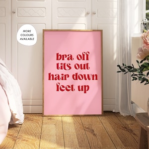 Feministisches Poster, Feministische Wandkunst, Rosa und Roter Wanddruck, Schlafzimmerdekor, Spa-Dekor, lustiger Badezimmerdruck, Umkleideraumdekor, rosa Kunst