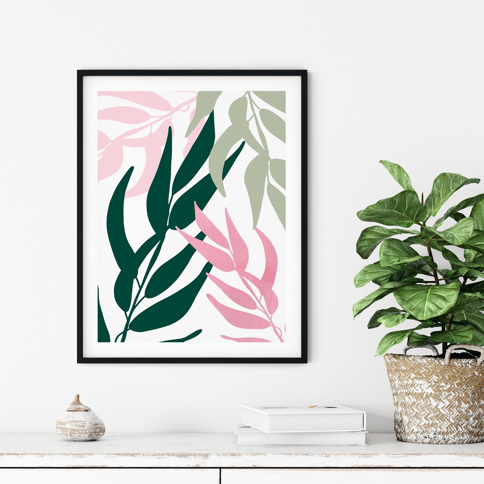 3pc Green and Pink Wall Art Pink and Green Art Prints Etsy UK