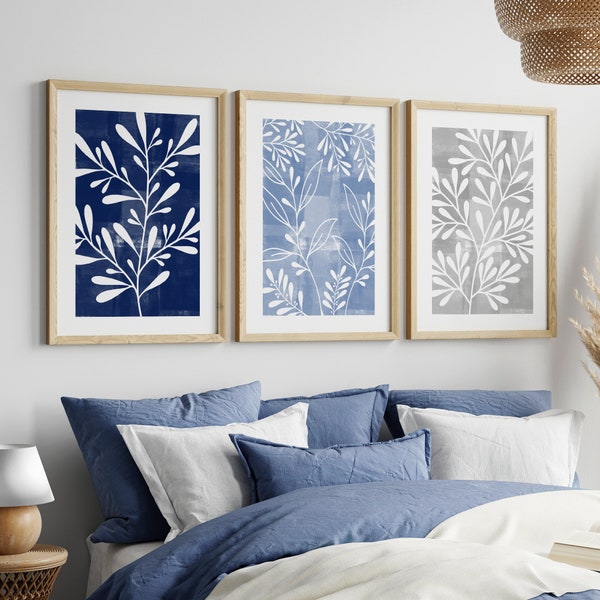 Blue Grey Wall Art Etsy