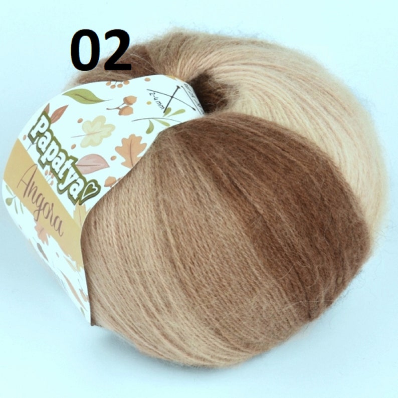 1 Grosse Pelote cake 100 gr ou 200 gr 20 % laine Angora Papatya Angora Merino 2