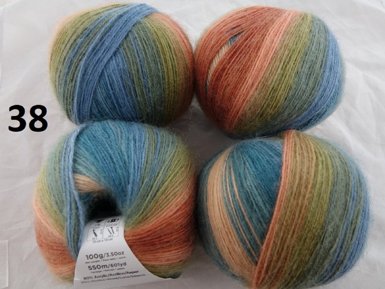 1 Grosse Pelote cake 100 gr ou 200 gr 20 % laine Angora Papatya Angora Merino 38