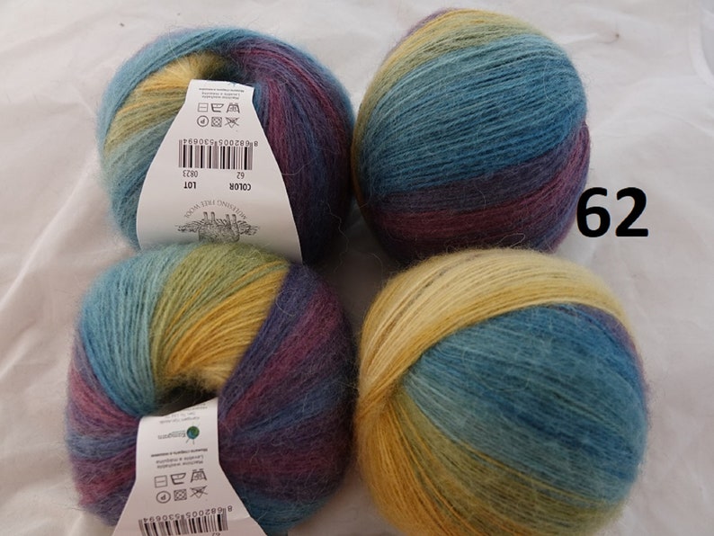 1 Grosse Pelote cake 100 gr ou 200 gr 20 % laine Angora Papatya Angora Merino 62