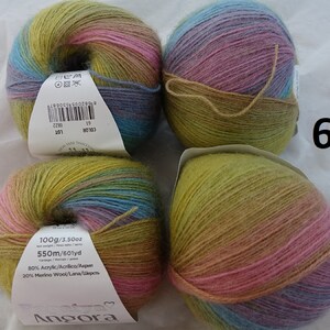 1 Grosse Pelote cake 100 gr ou 200 gr 20 % laine Angora Papatya Angora Merino 61