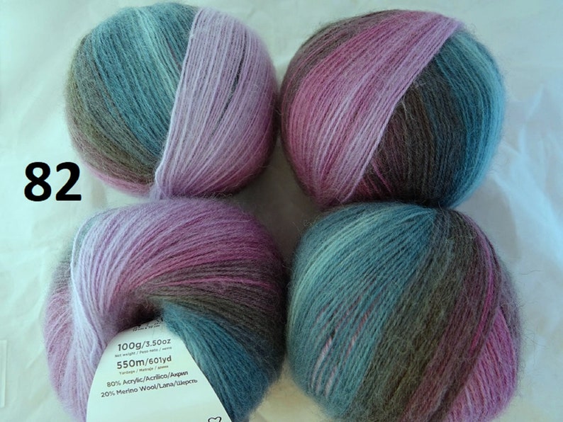 1 Grosse Pelote cake 100 gr ou 200 gr 20 % laine Angora Papatya Angora Merino 82