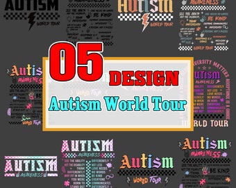 Autism World Tour Png Bundle, Autism png, Autism Shirt Design, Autism Designs Bundle, Autism Awareness Png, Autism Quote Png, Autism Mom png