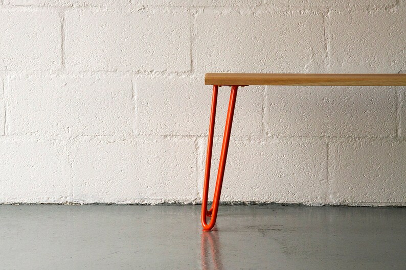 Hairpin Leg Bench. for Two. Plywood. Oak Walnut Etsy