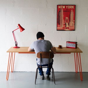 Hairpin leg Desk. Large. Plywood. Oak. Walnut