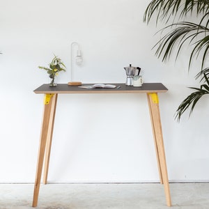 Simple, Colourful, Scandi Plywood Desk/Standing desk.