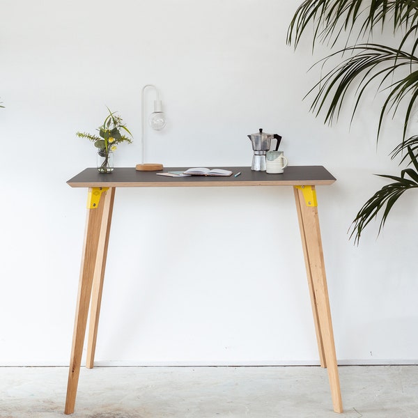 Simple, Colourful, Scandi Plywood Desk/Standing desk.