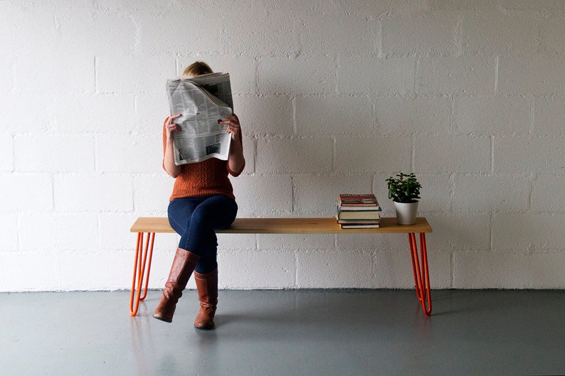Hairpin Leg Bench Three Seat Etsy