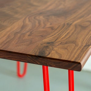 Hairpin leg Dining Table. For Eight. Plywood. Oak. Walnut. Scandi image 4