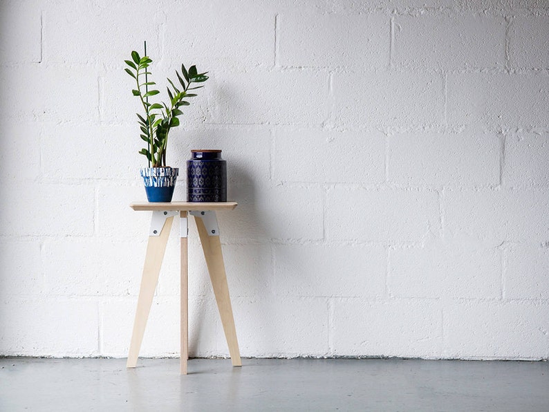 Scandi Plywood Side Table, Bedside, Plant Stand bild 1