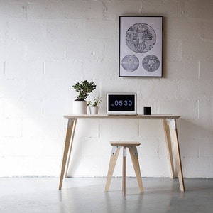 Floating Oak Desk Work From Home Home Office Desk Small Minimal Desk 