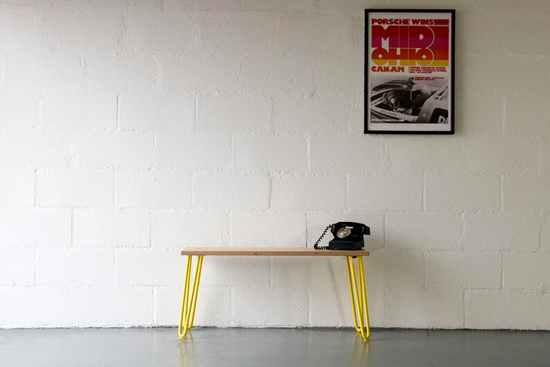 Hairpin Leg Bench. for Two. Plywood. Oak Walnut Etsy