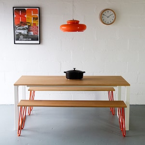 Dining Table. With Chunky Minimalist legs. Plywood, Oak, Walnut. For Six