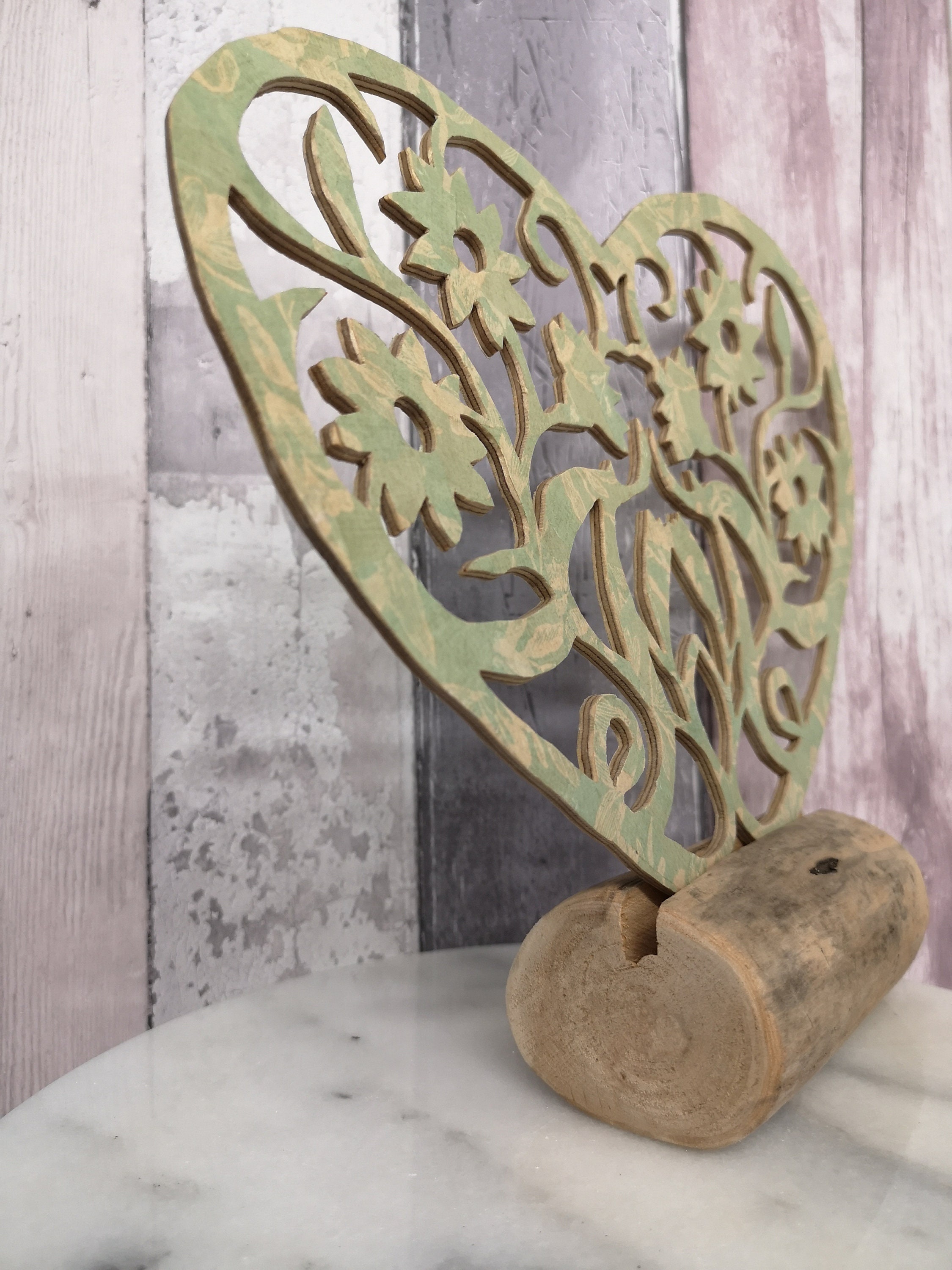 Decoupaged 3D Wooden heart with three different ways to Etsy