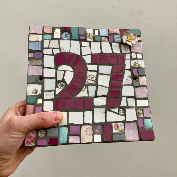 Mosaic House Number Etsy