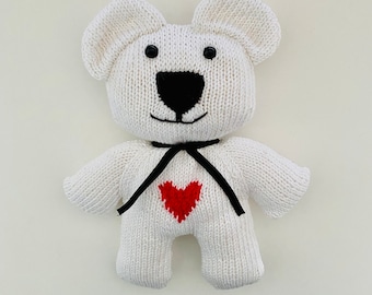 Peluche ourson blanc cœur