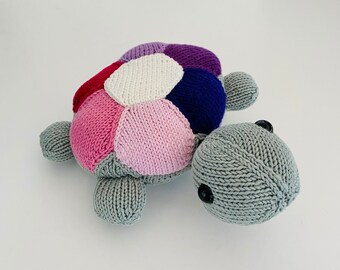 Peluche tortue rose-violette