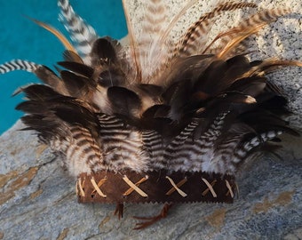 Hazel Feather Crown - tribal crown, feather headband, headpiece, festivals, hair accessory