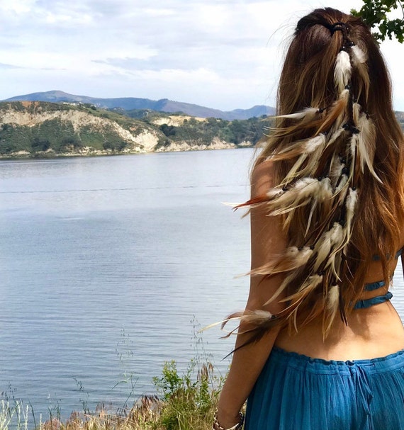 Alice Feather Hair Tie Ponytail Bohemian Headwear Tribal Etsy