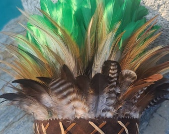 Corona de plumas Kavya: corona tribal, diadema de plumas, tocado, festivales, accesorios para el cabello