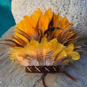 Persimmon Feather Crown - tribal crown, feather headband, headpiece, festivals, hair accessories