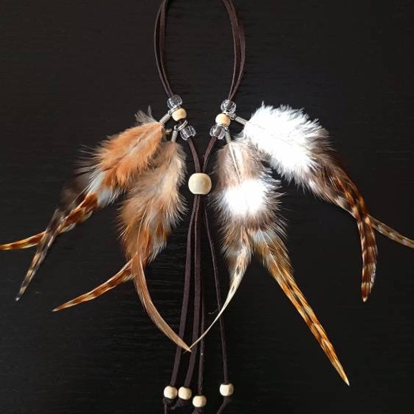 Joshua Tribal Armband, Unisex Arm Cuff, Natural Feather Arm Accessory, Bohemian, Warrior, Costume, Mens Festival