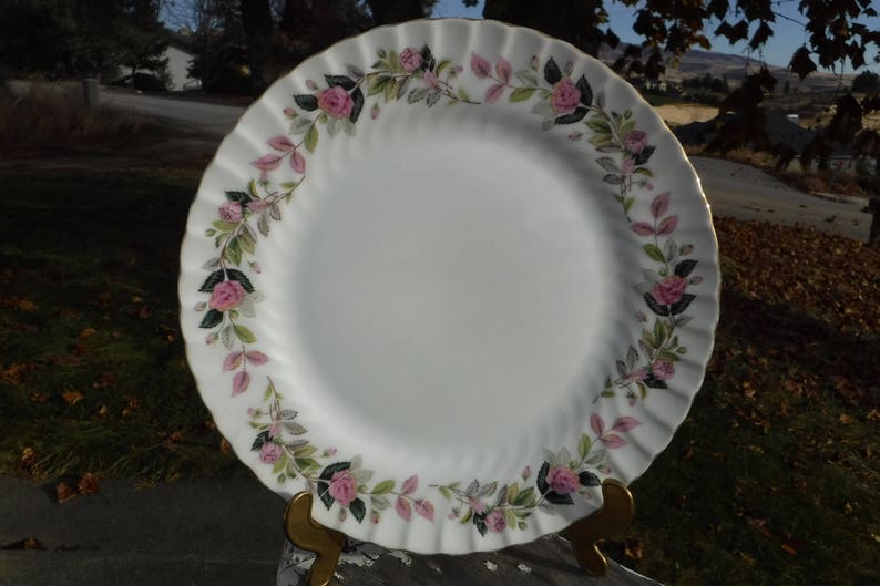 VIntage Formalities By Baum Bros Pink Roses Side Plates Dinnerware Set China Dinner Plates Service for 4 Teacup and Saucers
