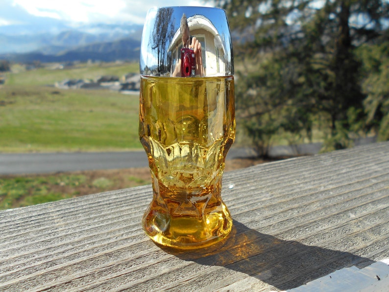 4 Tall Anchor Hocking /'Georgian Topaz Amber /' Salt Shaker