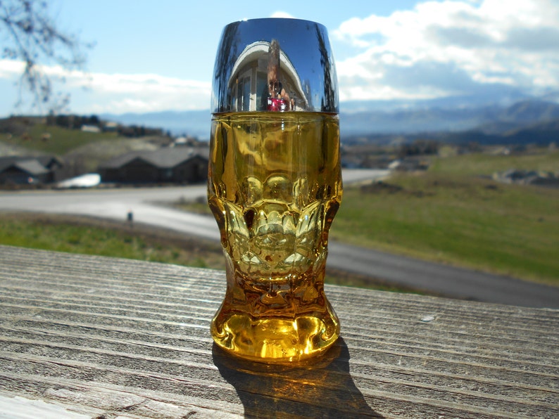 4 Tall Anchor Hocking /'Georgian Topaz Amber /' Salt Shaker