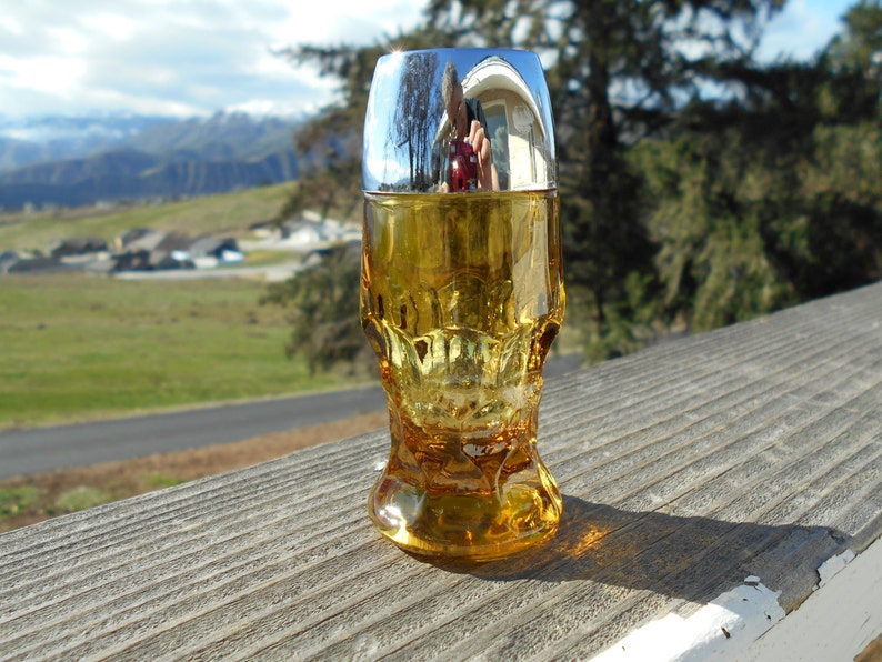 4 Tall Anchor Hocking /'Georgian Topaz Amber /' Salt Shaker