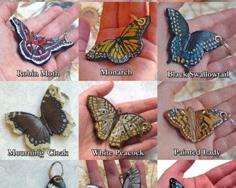 Butterfly Moth Keychain and Purse Charm - Choose Your style