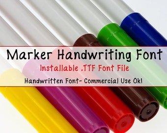 Marker Handwriting Font TTF, Installable True Type Font File, Commercial Use, Handwritten Font, Handwriting Font, Kids Font, TTF File