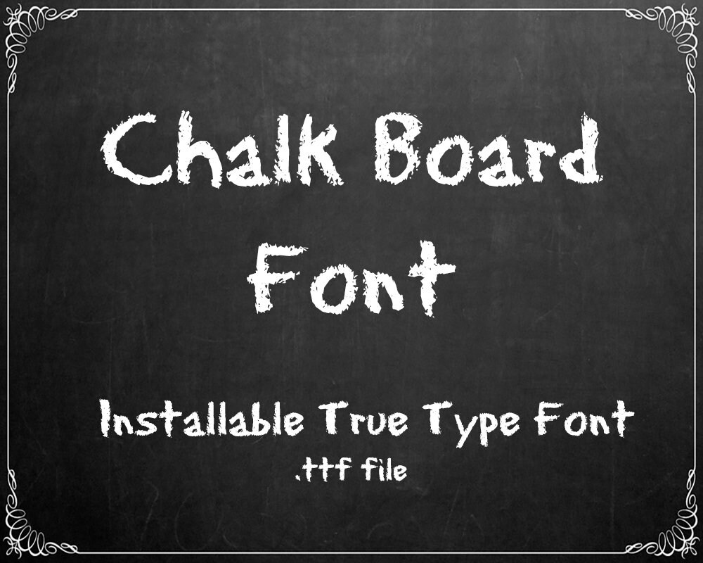 CHALKBOARD TTF Chalk Font Installable True Type Font File Etsy