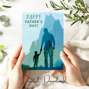 Biglietto di auguri per la festa del papà, biglietto digitale scaricabile per papà, biglietto di auguri stampabile per la festa del papà 5x7" 4x6" + buste stampabili, lavoretti fai da te per la festa del papà
