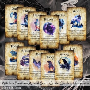 Cartas de Oráculo, Grimorio, Familiares de Brujas, Tarjetas Imprimibles de Guías Espirituales Animales, Trabajo con las Sombras, Efímeras de Diarios Basura, Páginas del Libro de las Sombras