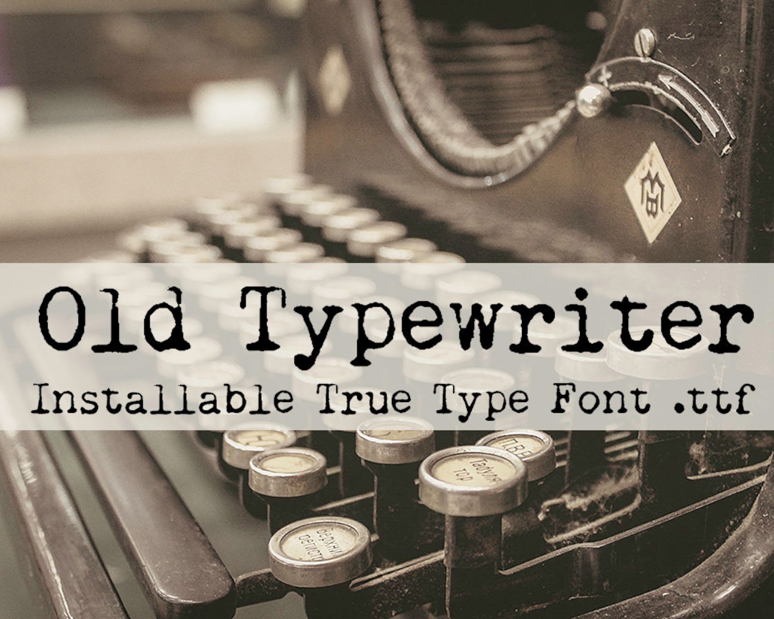 Old Typewriter TTF, Installable True Type Font File, Commercial Use
