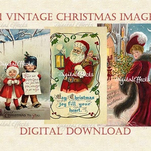 101 VINTAGE DIGITALE WEIHNACHTSkarten, Zip-Datei, viktorianische Weihnachtspostkarten, Weihnachtskarten, Weihnachtsephemera, Ellen Clapsaddle, Raphael Tuck