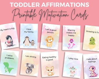 Watercolor Baby Animal Affirmation Cards: Montessori Lunchbox Notes (Printable)