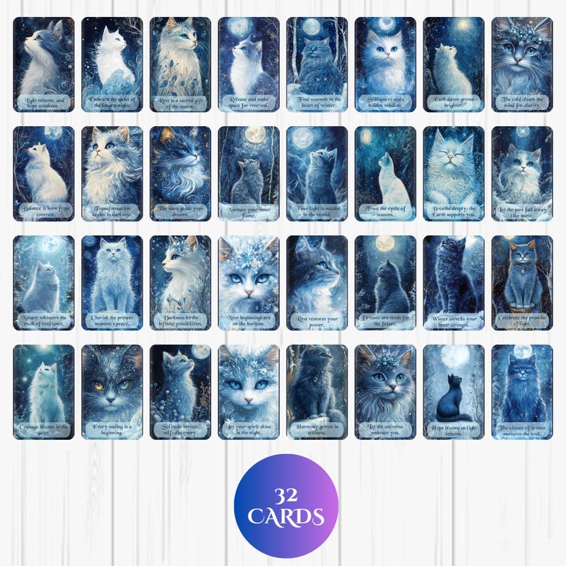 Yule Cat Oracle Cards, Jólakötturinn Icelandic Cat Printable Oracle ...