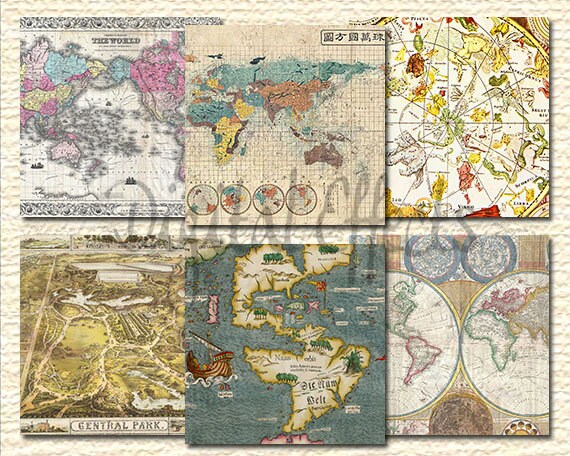 World Map Scrapbook Paper