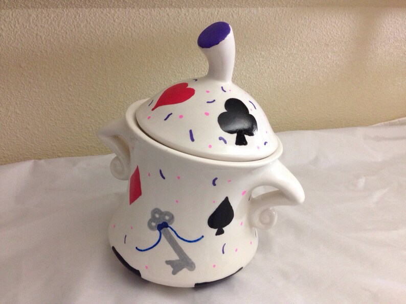 Hand Painted Tea Pot Set Mad Hatter