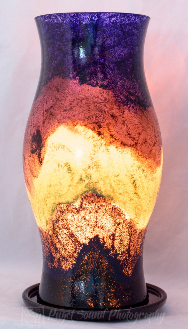 Hurricane Candle Sleeve & Base Northern Lights Design Etsy