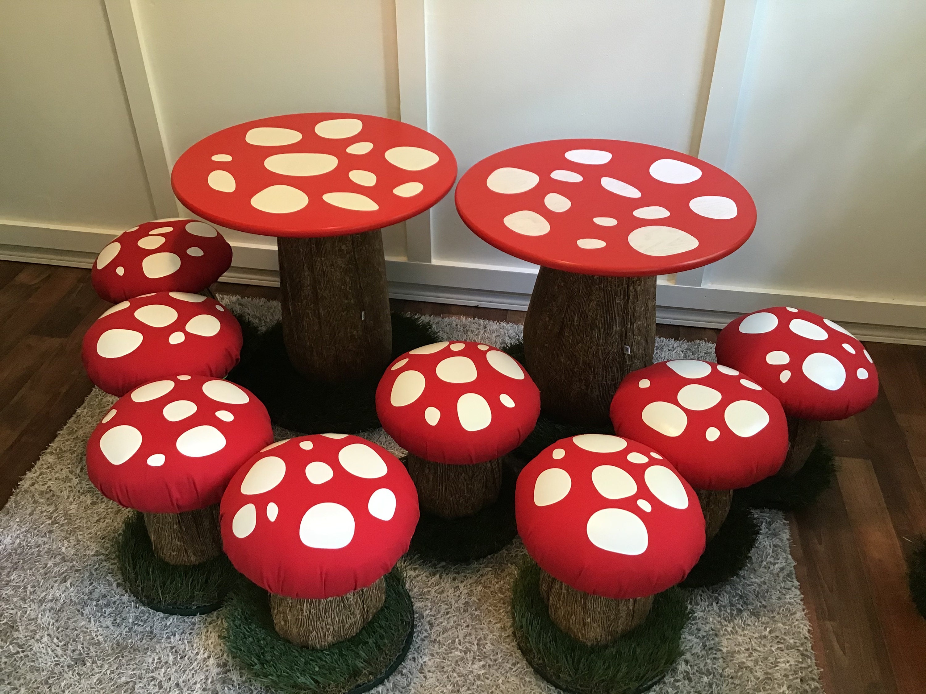 Children's Play Table And Stool Chair Set Mushroom Table Etsy